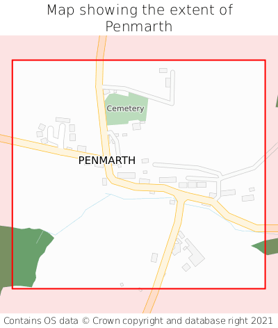 Map showing extent of Penmarth as bounding box