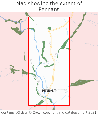 Map showing extent of Pennant as bounding box