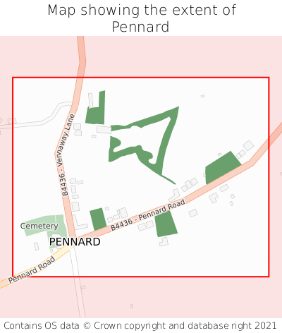 Map showing extent of Pennard as bounding box