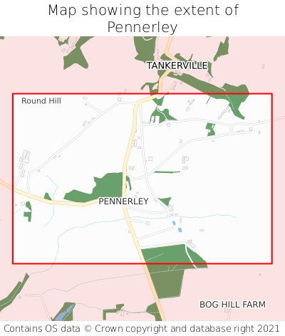 Map showing extent of Pennerley as bounding box