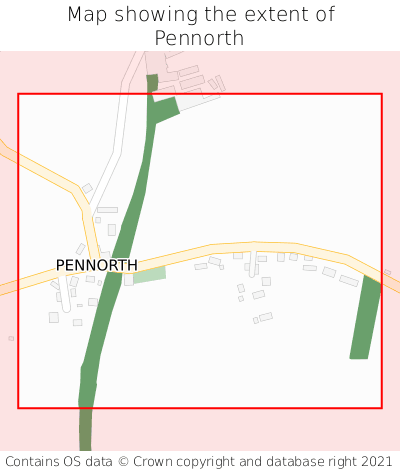 Map showing extent of Pennorth as bounding box