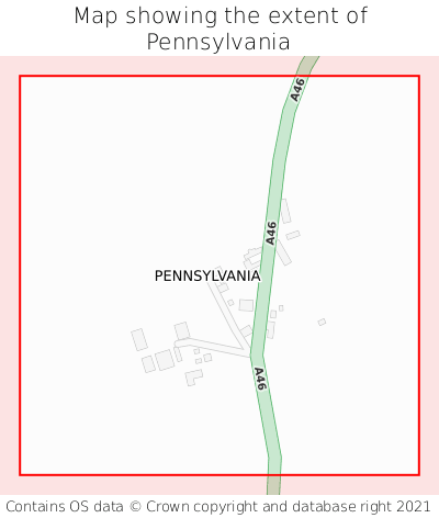 Map showing extent of Pennsylvania as bounding box