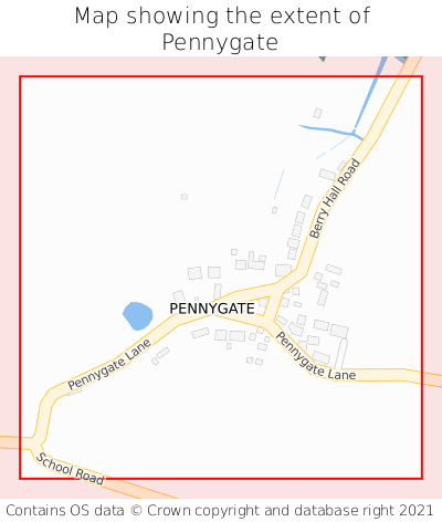 Map showing extent of Pennygate as bounding box