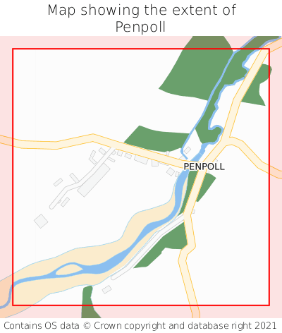Map showing extent of Penpoll as bounding box