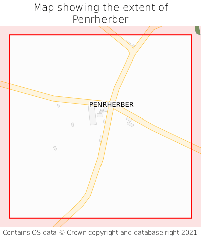 Map showing extent of Penrherber as bounding box