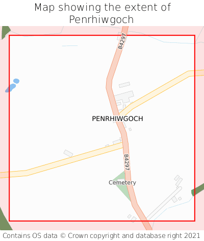 Map showing extent of Penrhiwgoch as bounding box