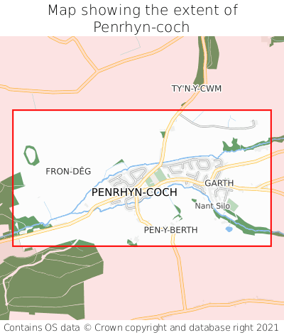 Map showing extent of Penrhyn-coch as bounding box