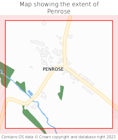 Map showing extent of Penrose as bounding box