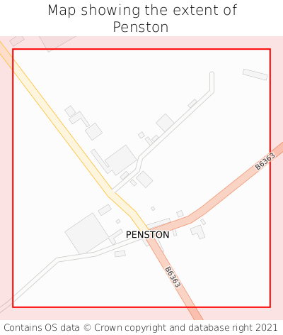 Map showing extent of Penston as bounding box
