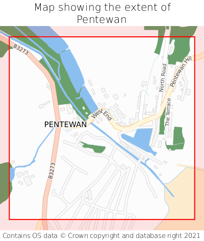 Map showing extent of Pentewan as bounding box