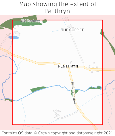 Map showing extent of Penthryn as bounding box