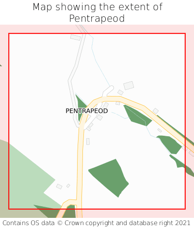 Map showing extent of Pentrapeod as bounding box