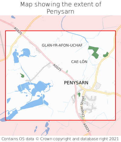 Map showing extent of Penysarn as bounding box