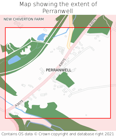 Map showing extent of Perranwell as bounding box