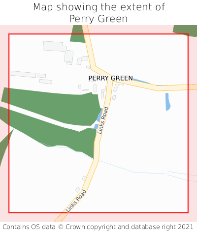 Map showing extent of Perry Green as bounding box