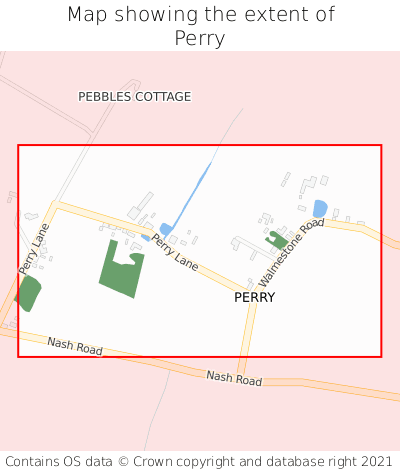 Map showing extent of Perry as bounding box