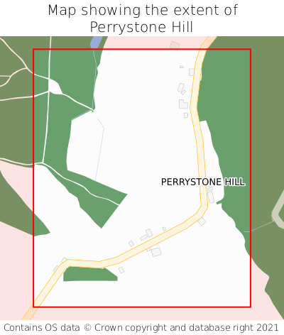 Map showing extent of Perrystone Hill as bounding box
