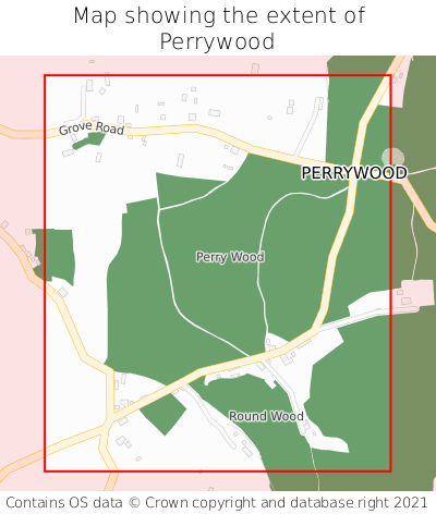 Map showing extent of Perrywood as bounding box