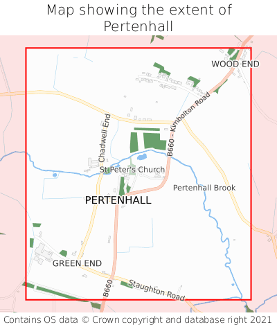 Map showing extent of Pertenhall as bounding box