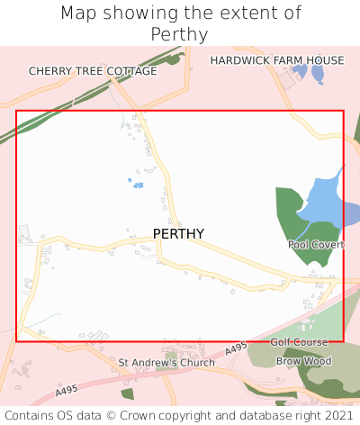 Map showing extent of Perthy as bounding box
