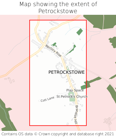 Map showing extent of Petrockstowe as bounding box