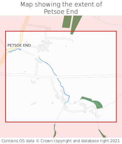 Map showing extent of Petsoe End as bounding box