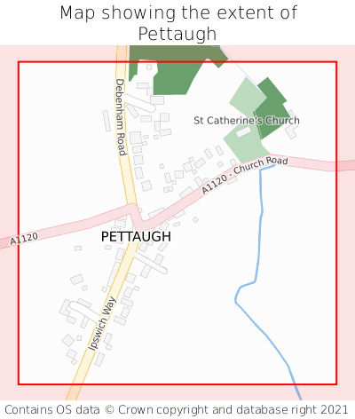 Map showing extent of Pettaugh as bounding box