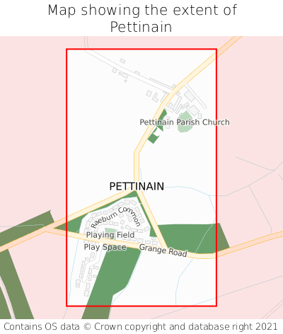 Map showing extent of Pettinain as bounding box