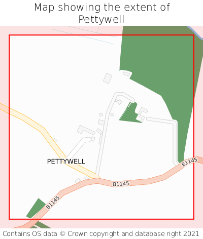 Map showing extent of Pettywell as bounding box
