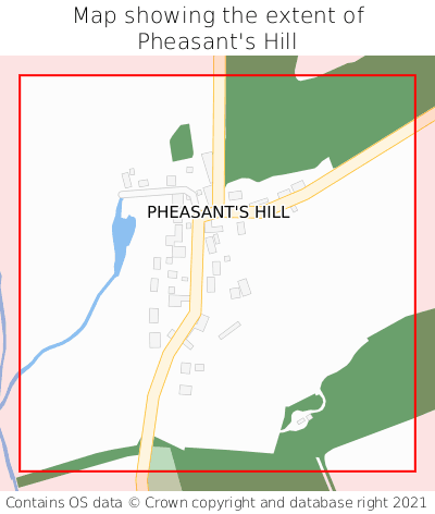 Map showing extent of Pheasant's Hill as bounding box