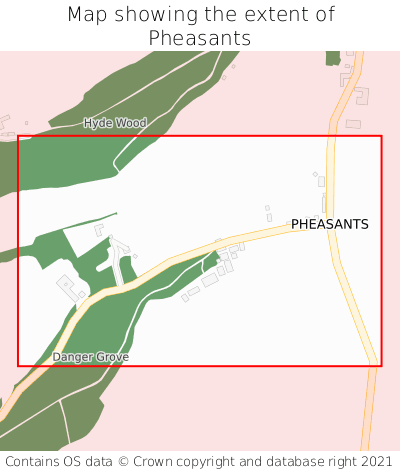 Map showing extent of Pheasants as bounding box