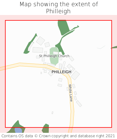 Map showing extent of Philleigh as bounding box