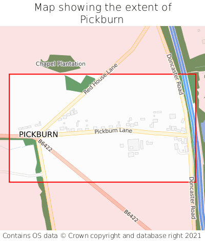 Map showing extent of Pickburn as bounding box