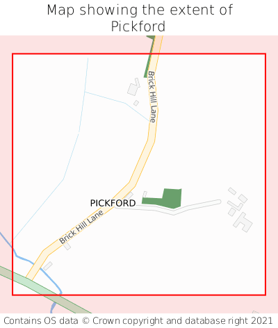 Map showing extent of Pickford as bounding box