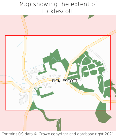 Map showing extent of Picklescott as bounding box