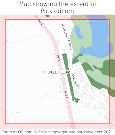 Map showing extent of Pickletillum as bounding box