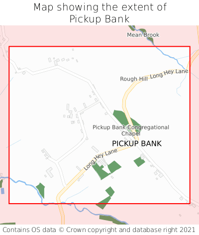Map showing extent of Pickup Bank as bounding box