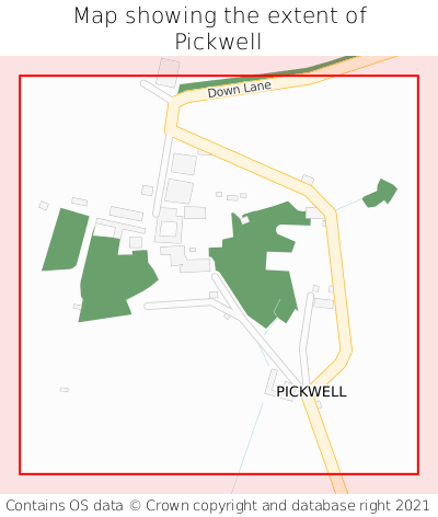 Map showing extent of Pickwell as bounding box