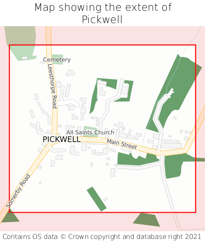 Map showing extent of Pickwell as bounding box