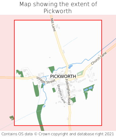 Map showing extent of Pickworth as bounding box