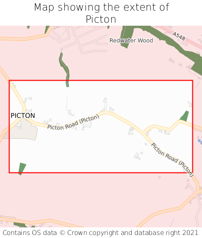 Map showing extent of Picton as bounding box