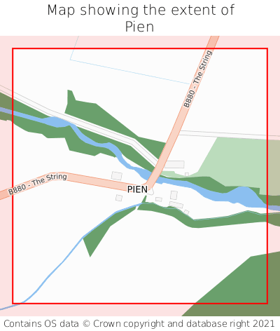 Map showing extent of Pien as bounding box