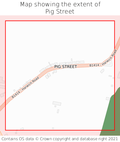 Map showing extent of Pig Street as bounding box