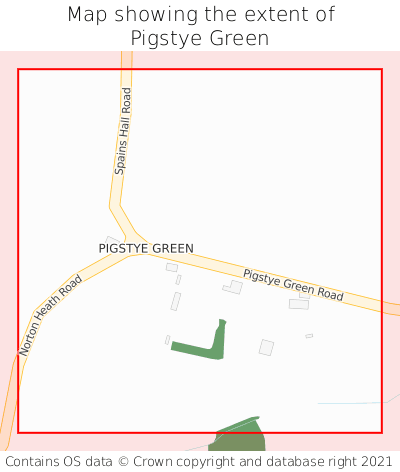 Map showing extent of Pigstye Green as bounding box