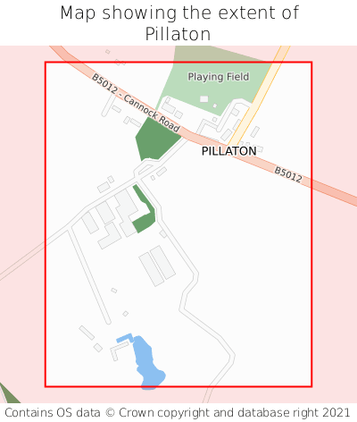 Map showing extent of Pillaton as bounding box