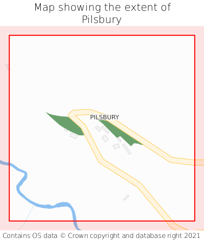 Map showing extent of Pilsbury as bounding box