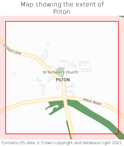 Map showing extent of Pilton as bounding box