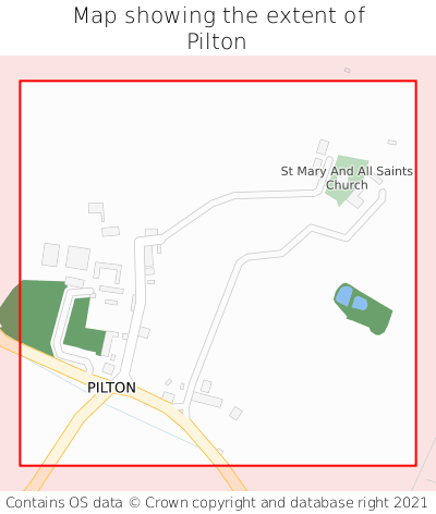 Map showing extent of Pilton as bounding box