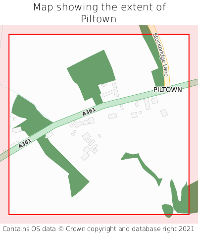 Map showing extent of Piltown as bounding box