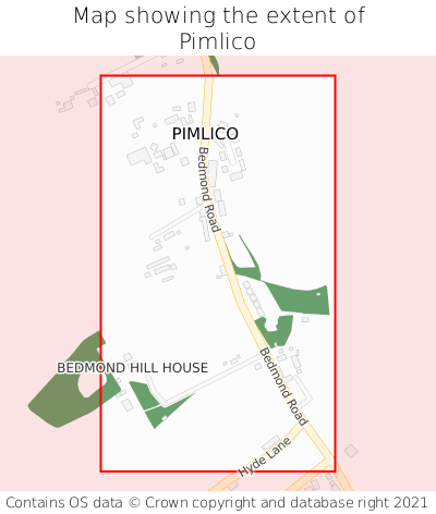 Map showing extent of Pimlico as bounding box